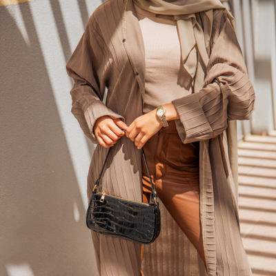 Modest Brown Abaya in Dubai - Lamis Abaya
