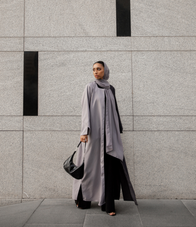 Modest Gray Abaya in Dubai - Lamis Abaya